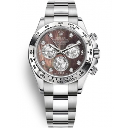 Rolex Cosmograph Daytona White Gold Black MOP Dial Watch 116509