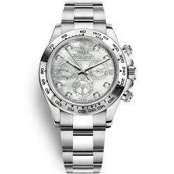 Rolex Cosmograph Daytona White Gold White MOP Dial Watch 116509
