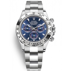 Rolex Cosmograph Daytona White Gold Blue Dial Watch 116509