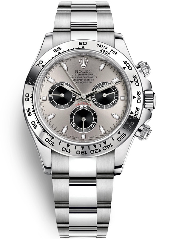 116509 Rolex Cosmograph Daytona White Gold Steel Dial Watch