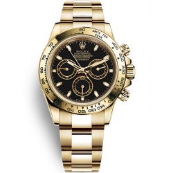 Rolex Cosmograph Daytona Yellow Gold Black Dial Watch 116508