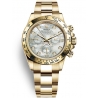 116508-0007 Rolex Oyster Cosmograph Daytona Yellow Gold White MOP Diamond Dial Watch