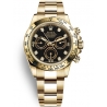 116508-0008 Rolex Oyster Cosmograph Daytona Yellow Gold Black Diamond Dial Watch