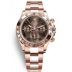 116505-0011 Rolex Oyster Cosmograph Daytona Everose Gold Chocolate Dial Watch