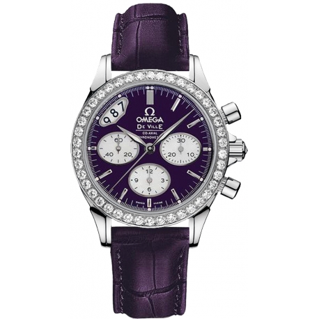 Omega De Ville Co-Axial Chrono Purple Watch 422.18.35.50.10.001