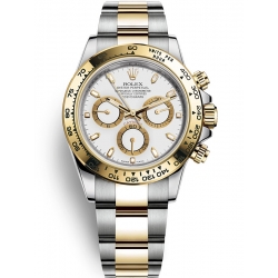 116503-0001 Rolex Oyster Cosmograph Daytona Steel Yellow Gold White Dial Watch