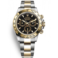 116503-0004 Rolex Oyster Cosmograph Daytona Steel Yellow Gold Black Dial Watch