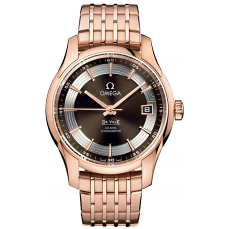 Omega De Ville Hour Vision Gold Bracelet Watch 431.60.41.21.13.001