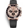 116515LN-0013 Rolex Oyster Cosmograph Daytona Everose Gold Pink Black Dial Rubber Watch