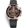 116515LN-0015 Rolex Oyster Cosmograph Daytona Everose Gold Chocolate Dial Rubber Watch