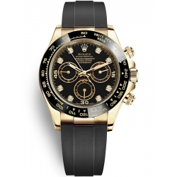 Rolex Cosmograph Daytona Yellow Gold Diamond Black Dial Watch 116518LN