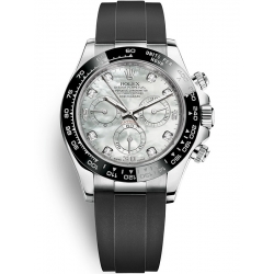 116519LN-0023 Rolex Oyster Cosmograph Daytona White Gold Diamond MOP Dial Rubber Watch