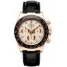 116515-LNI Rolex Daytona Everose Gold Ivory Dial Leather Strap Watch