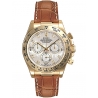 116518-MDL Rolex Daytona Yellow Gold Diamond MOP Dial Leather Strap Watch