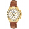 116518-WAL Rolex Daytona Yellow Gold Arabic White Dial Leather Strap Watch