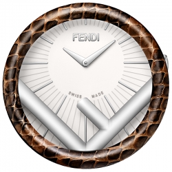 Fendi Run Away Brown Elaphe Table Clock Watch F721044000