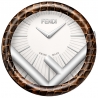 F721044000 Fendi Run Away Brown Elaphe Table Clock 60 mm Watch
