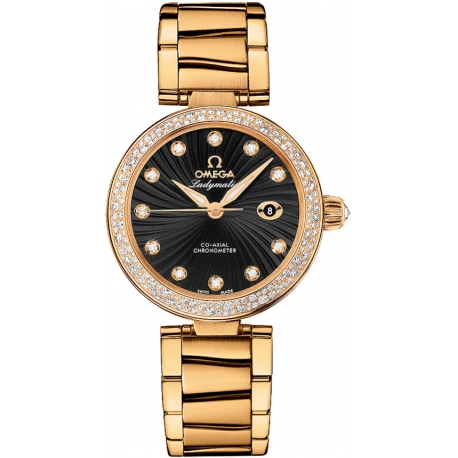 Omega De Ville Ladymatic Gold Bracelet Watch 425.65.34.20.51.002
