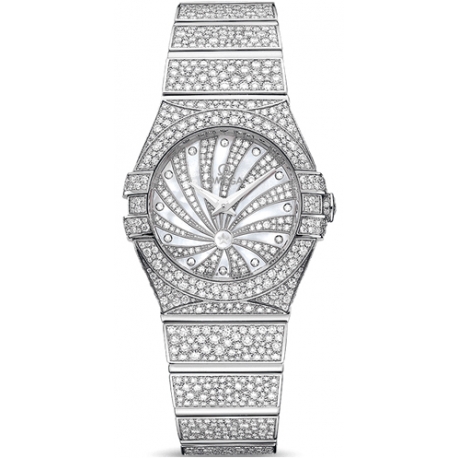 Omega Luxury Edition 24mm White Gold Diamond Watch 123.55.24.60.55.010