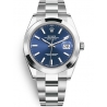126300-0001 Rolex Datejust Steel Blue Dial Smooth Bezel Oyster Watch 41mm