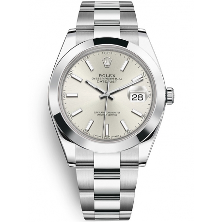 126300 Rolex Datejust 41 Steel Silver Dial Smooth Oyster Watch