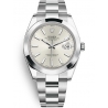 126300-0003 Rolex Datejust Steel Silver Dial Smooth Bezel Oyster Watch 41mm