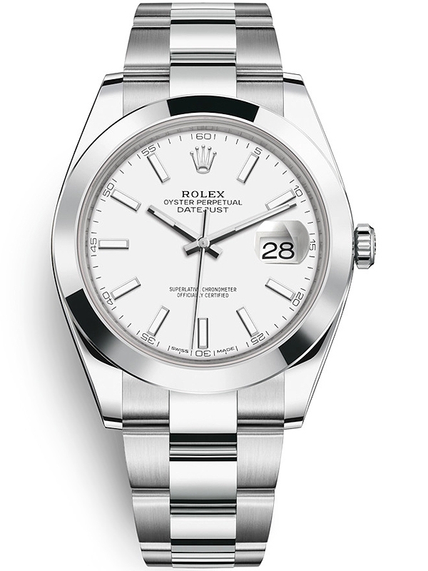 126300 Rolex Datejust 41 Steel White Dial Smooth Oyster Watch