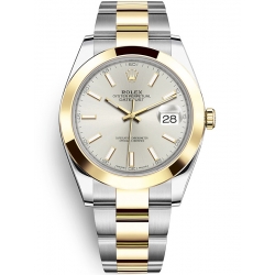 Rolex Datejust 41 Steel Yellow Gold Silver Dial Oyster Watch 126303