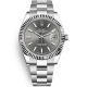 Rolex Datejust 41 Steel White Gold Dark Rhodium Dial Fluted Bezel Oyster Watch 126334