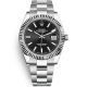 Rolex Datejust 41 Steel White Gold Black Dial Fluted Bezel Oyster Watch 126334
