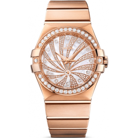 Omega Luxury Edition Rose Gold Diamond Watch 123.55.35.20.55.002