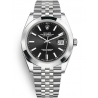 126300-0012 Rolex Datejust Steel Black Dial Smooth Bezel Jubilee Watch 41mm