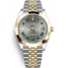 126303-0020 Rolex Datejust Steel 18K Yellow Gold Slate Dial Smooth Bezel Jubilee Watch 41mm