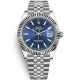 Rolex Datejust 41 Steel White Gold Blue Dial Fluted Bezel Jubilee Watch 126334