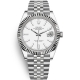 Rolex Datejust 41 Steel White Gold White Dial Fluted Bezel Jubilee Watch 126334