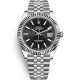 Rolex Datejust 41 Steel White Gold Black Dial Fluted Bezel Jubilee Watch 126334