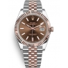 126331-0002 Rolex Datejust Steel 18K Everose Gold Chocolate Dial Fluted Bezel Jubilee Watch 41mm