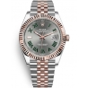 126331-0016 Rolex Datejust Steel 18K Everose Gold Slate Dial Fluted Bezel Jubilee Watch 41mm