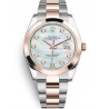 126301-0013 Rolex Datejust Steel 18K Everose Gold Diamond White MOP Dial Oyster Watch 41mm