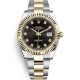 Rolex Datejust 41 Steel Yellow Gold Diamond Black Dial Oyster Watch 126333