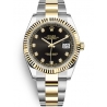 126333-0005 Rolex Datejust Steel 18K Yellow Gold Diamond Black Dial Oyster Watch 41mm