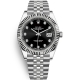 Rolex Datejust 41 Steel White Gold Diamond Black Dial Jubilee Watch 126334