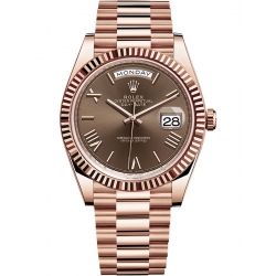 Rolex Day-Date 40 Everose Gold Chocolate Dial President Watch 228235