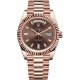 Rolex Day-Date 40 Everose Gold Diamond Chocolate Dial President Watch 228235
