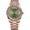 228235-0025 Rolex Day-Date 40 Everose Gold Roman Numerals Olive Green Dial President Watch