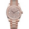 228345RBR-0002 Rolex Day-Date 40 Everose Gold Diamond Bezel Paved Dial President Watch