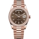 Rolex Day-Date 40 Everose Gold Diamond Bezel Diagonal Chocolate Dial President Watch 228345RBR