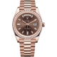 Rolex Day-Date 40 Everose Gold Diamond Bezel Chocolate Dial President Watch 228345RBR