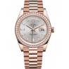 228345RBR-0007 Rolex Day-Date 40 Everose Gold Diamond Bezel Baguette Index Sundust Dial President Watch