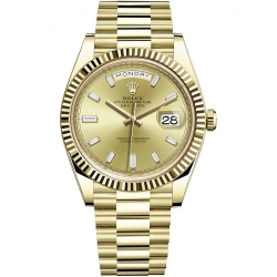 Rolex Day-Date 40 Yellow Gold Diamond Champagne Dial President Watch 228238
